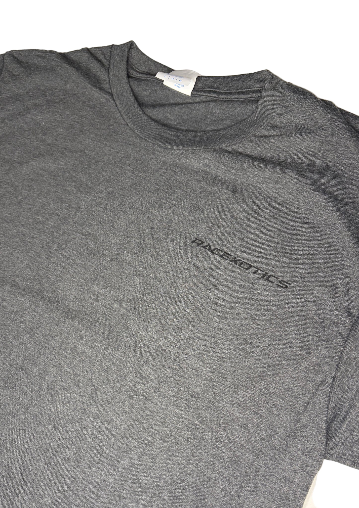 Front of shirt with RACEXOTICS logo on front left chest
