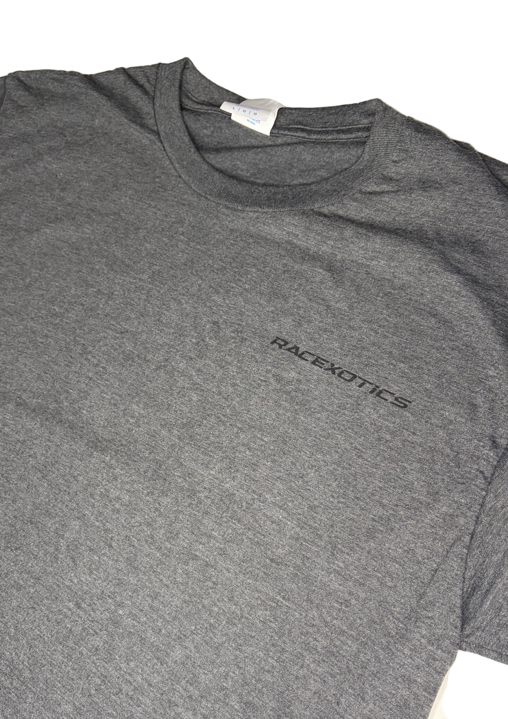 Front of shirt with RACEXOTICS logo on front left chest